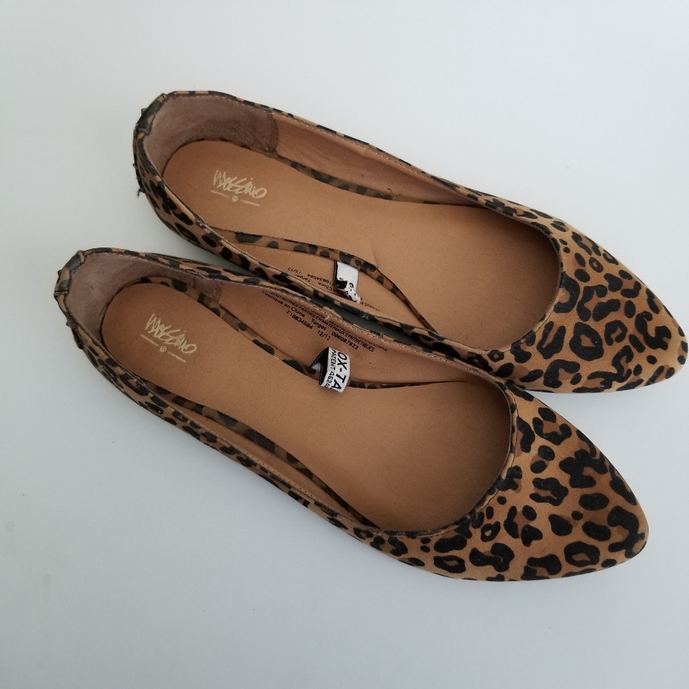 Massimo leopard print flats with studs
